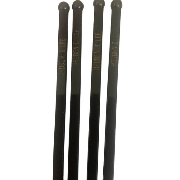 Reuben E. Lee Black With Gold Vintage Swizzle Sticks - Picture 1 of 5